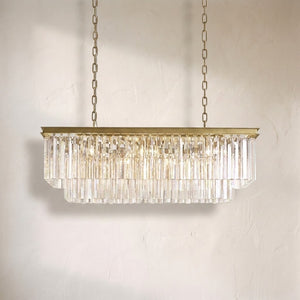 1920s Orion Art Deco Rectangular Chandelier 40", iron
