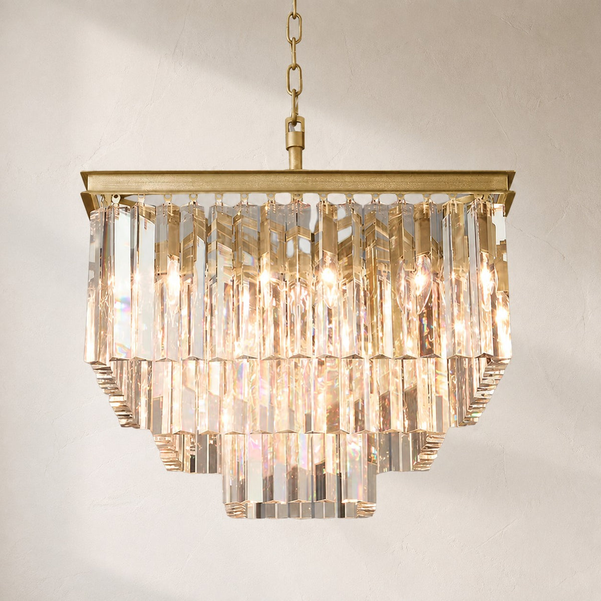 1920s Orion Art Deco Square Chandelier 22"