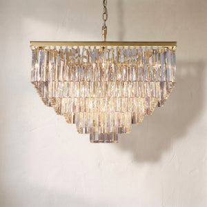 1920s Orion Art Deco Square Chandelier 34"