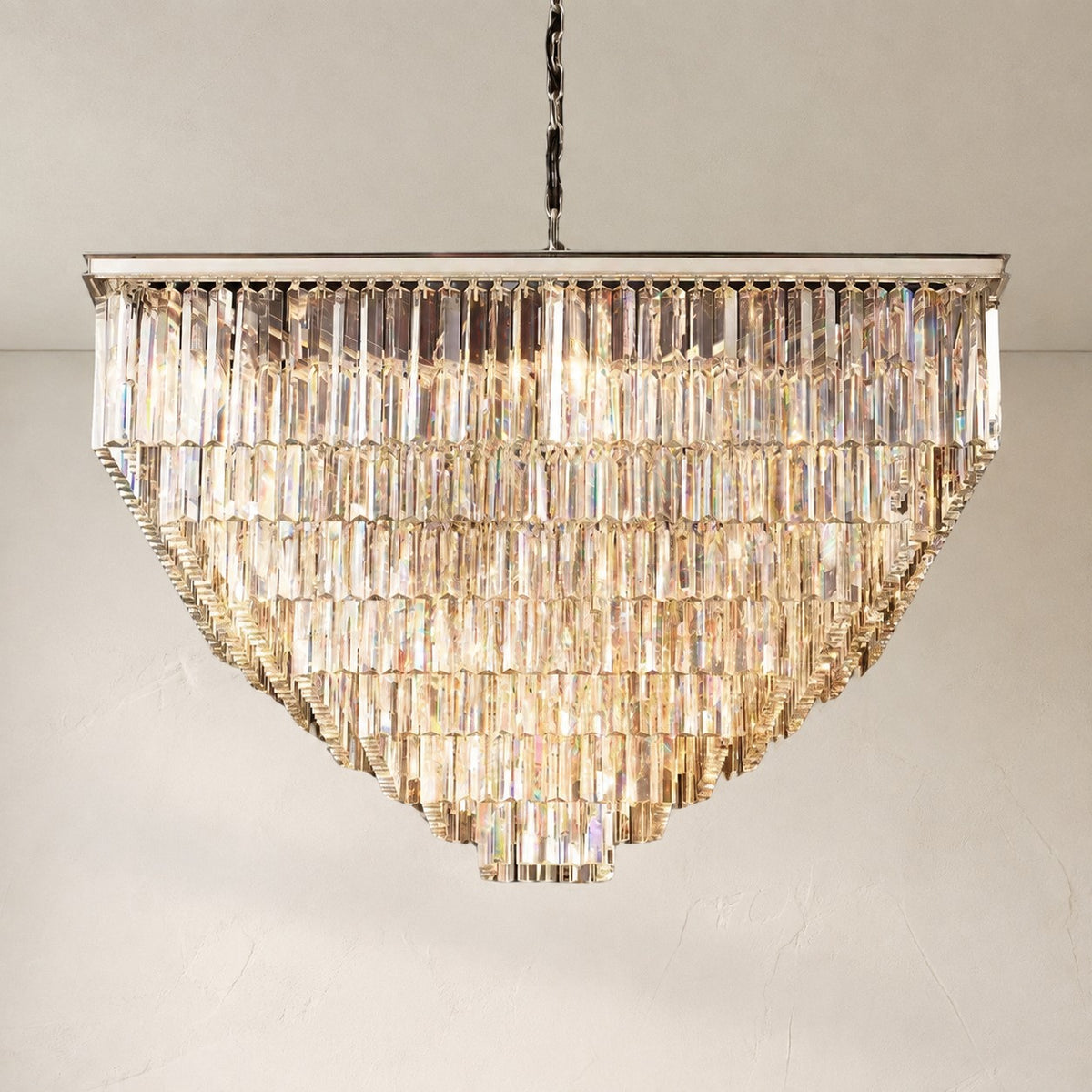 1920s Orion Art Deco Square Chandelier 47"