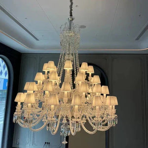 Light Luxury Classic Long Version Tiered Candle Light Crystal Chandelier for High-ceiling Rooms/Living Room - view 2