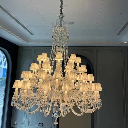 Light Luxury Classic Long Version Tiered Candle Light Crystal Chandelier for High-ceiling Rooms/Living Room - view 2