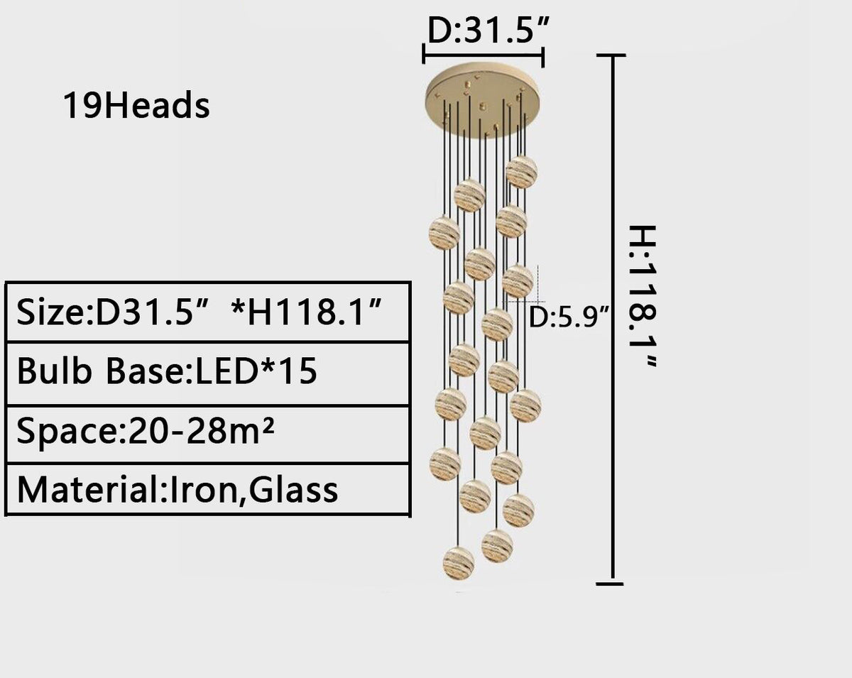 Nordic Planet Creative Long Pendant Chandelier For Staircase/Foyer/High-ceiling Hallway - view 26