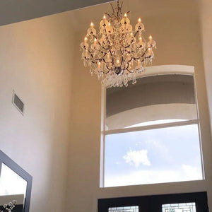 19th C. Rochelle Iron & Crystal Round Chandelier 40" - view 5