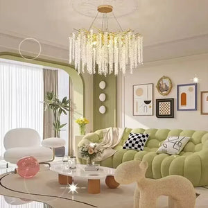 Elegant Crystal Icicle Chandelier in Branch Style for Dining Table Use - view 9