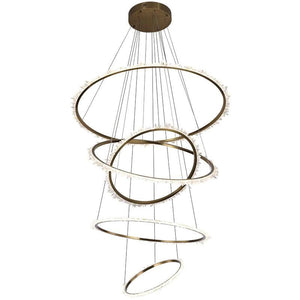 Rock Crystal Multi Rings Chandelier For Staircase - view 5