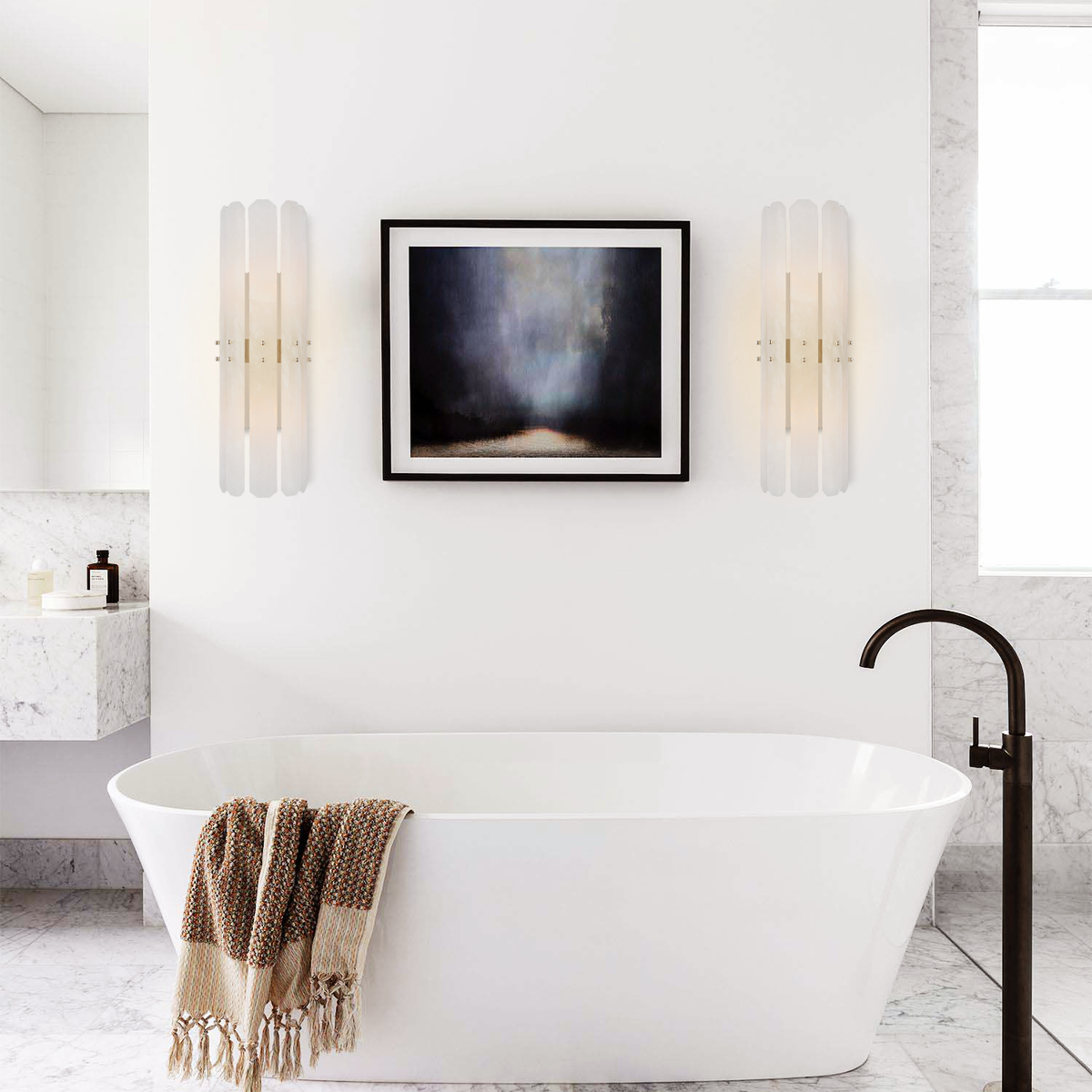 Alabaster Adrian Tall Sconce, chandelier - view 8