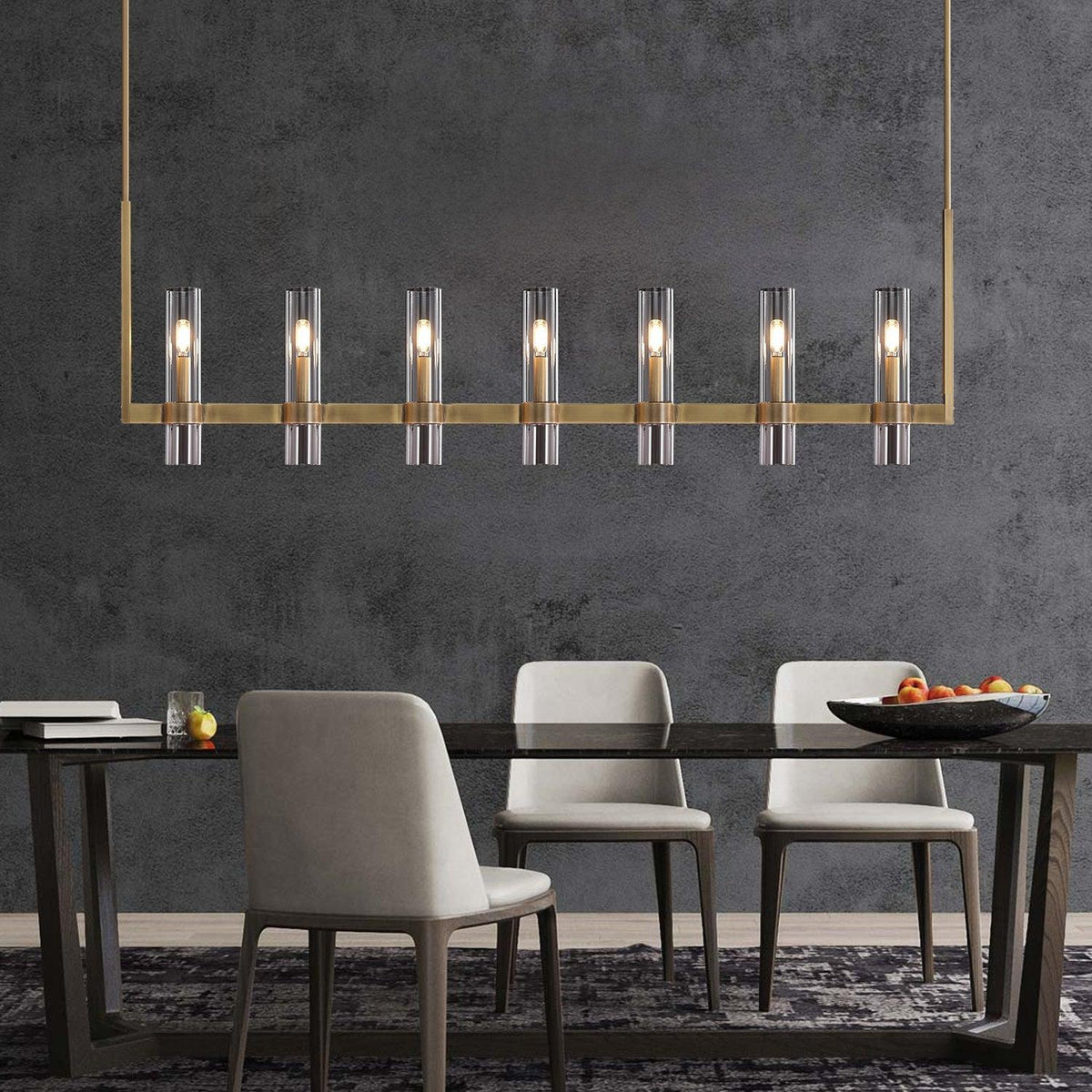 Ravion Linear Chandelier 59", solid brass - view 10