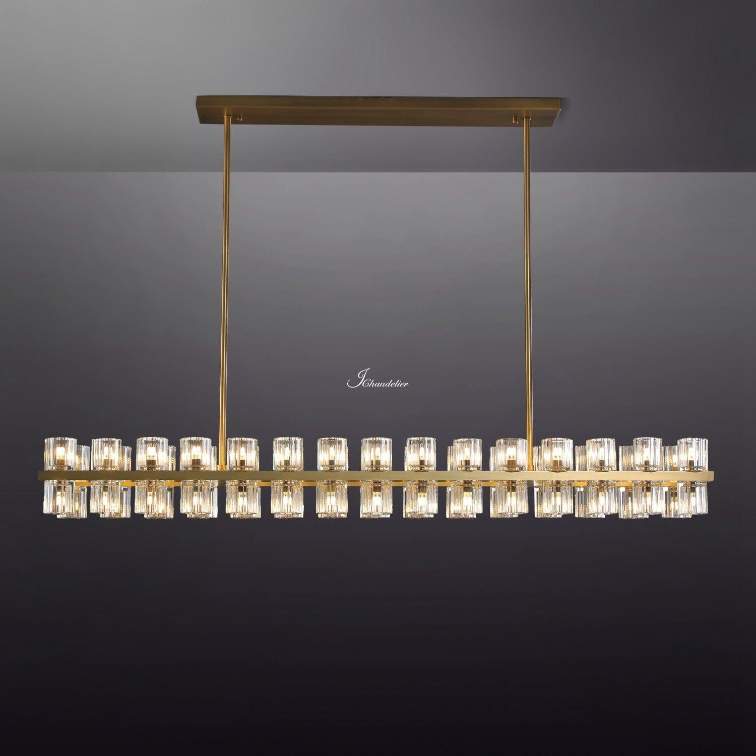 Auraline Crystal Rectangular Chandelier 54"
