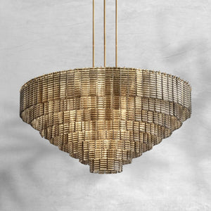 Selene Smoke Glass Round Chandelier 52"