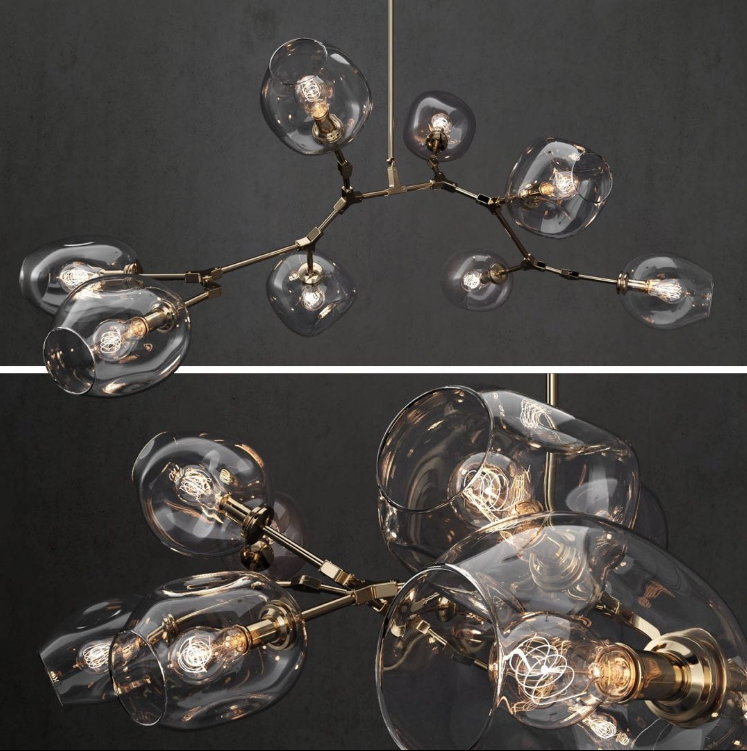 Covington Horizontal White Globe Branching Bubble Chandelier - view 3
