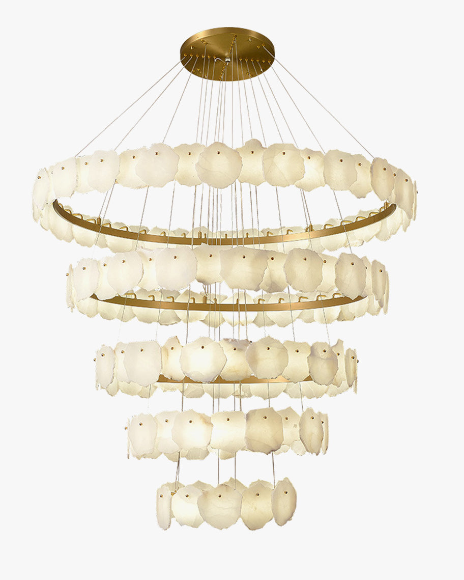 Tiered Circular Alabaster Chandelier