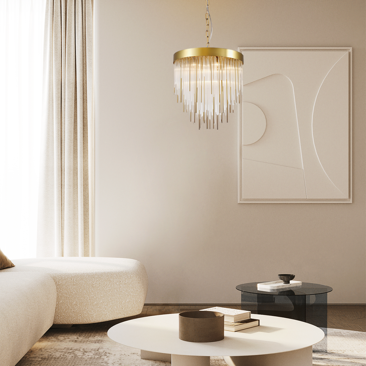 Riley Aged 12-Light Chandelier 30" - view 4