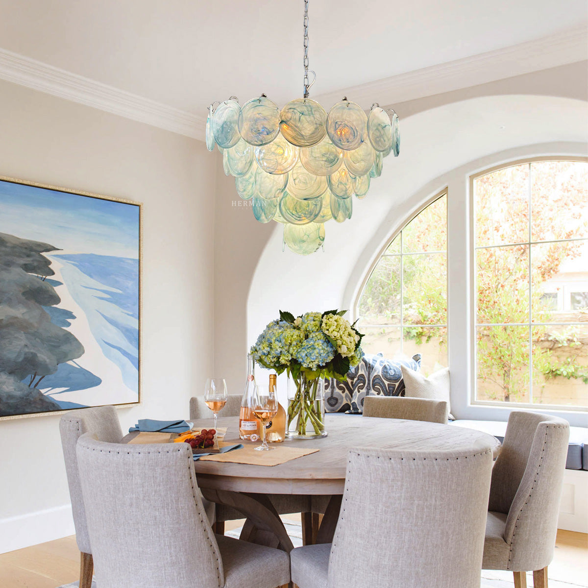 Murano-Style Chandelier 57 Blue