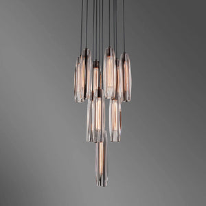 Chapt Crystal 10-Light Round Chandelier, K9 crystal in bronze