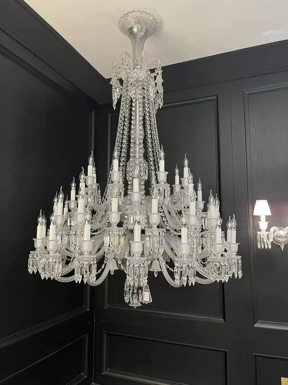 Light Luxury Classic Long Version Tiered Candle Light Crystal Chandelier for High-ceiling Rooms/Living Room - view 19