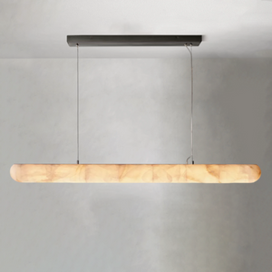Riora Lisse Alabaster Linear Chandelier 60" 80"