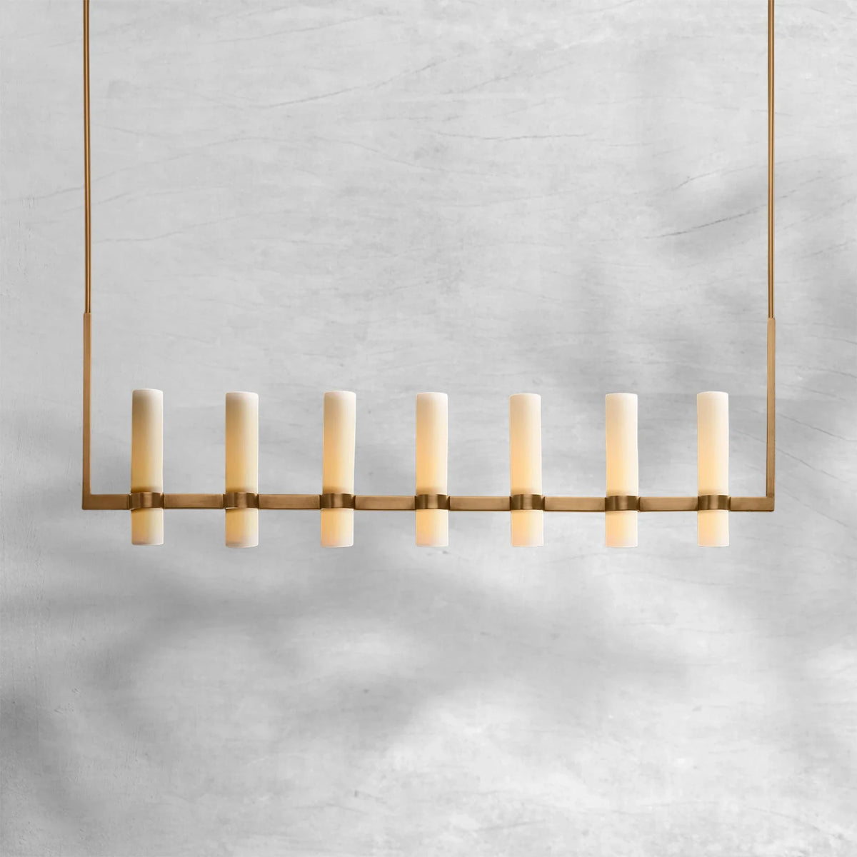 Ravion Linear Milk Glass Chandelier