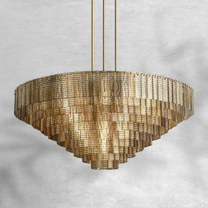 Selene Smoke Glass Round Chandelier 65"