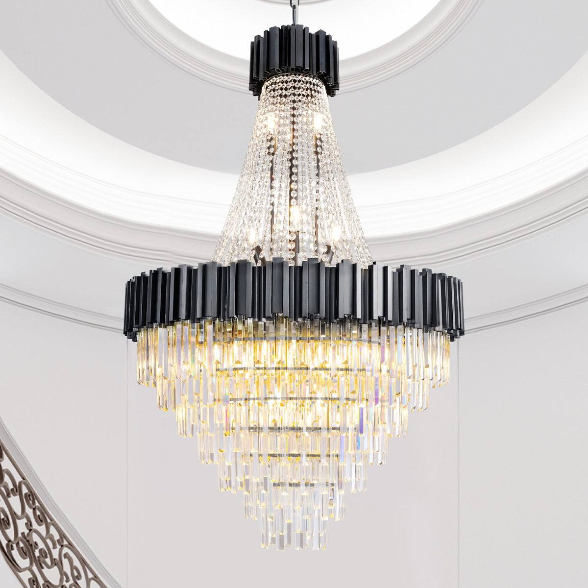 Preston Contemporary Crystal Round Chandelier - view 4