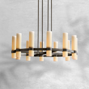Ravion Round Milk Glass Chandelier - view 3