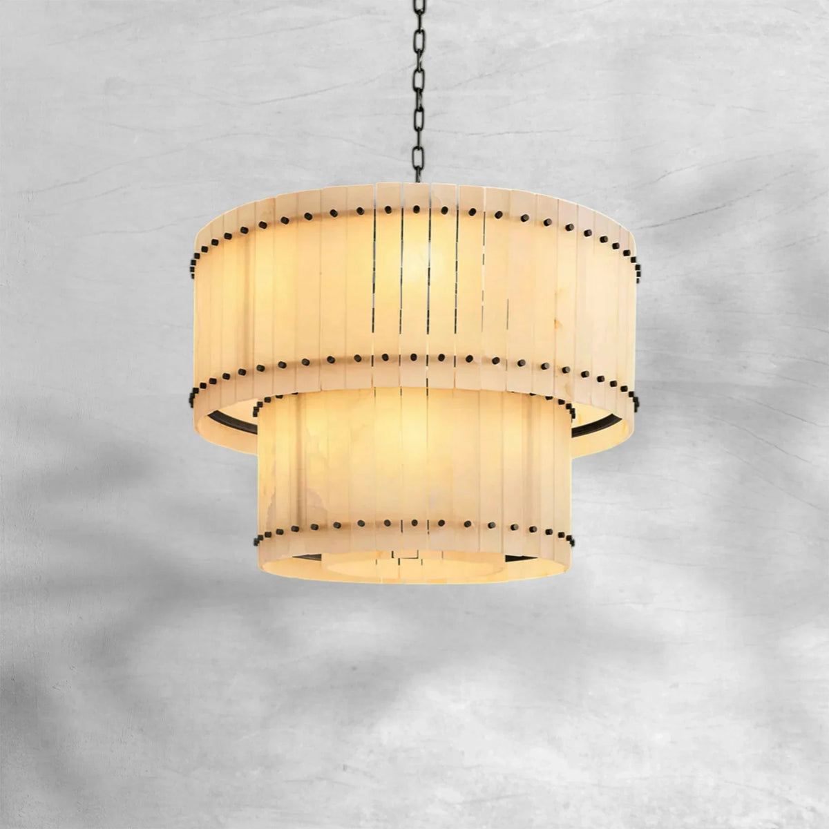 Sienna Marcus Alabaster Round Tiered Chandelier - view 9