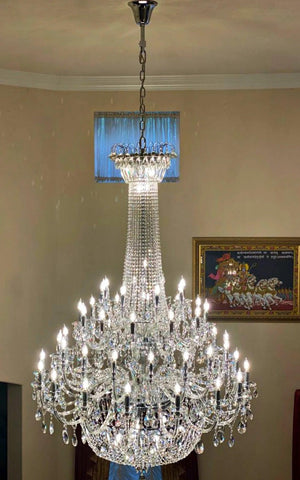 Extra Large European-style Multi-layers Candle Luxury Crystal Chandelier Gold Art Foyer/Staircase Decorative Light Fixture - view 7