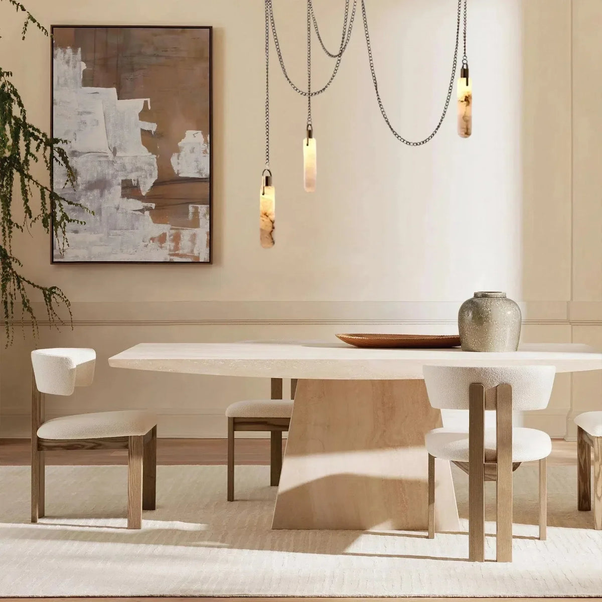 Alabaster Flint 3 Light LED Multi-Drop Pendant, chandelier