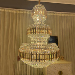 American Luxuary multi level crystal chandelier hotel lobby hall living room