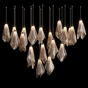 Velora Crystal Mesh Fold Chandelier - view 3
