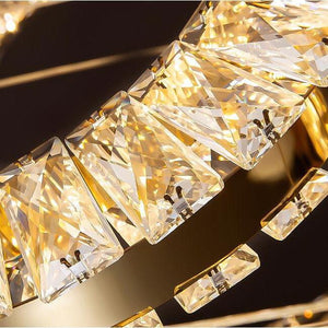 Modern Multi Gold Donuts Shape Crystal Chandelier Ring Round Light Fixture for Foyer Staircase/ Living Room/ Bar/ Hotel Lobby/ Entryway/ LOFT - view 10