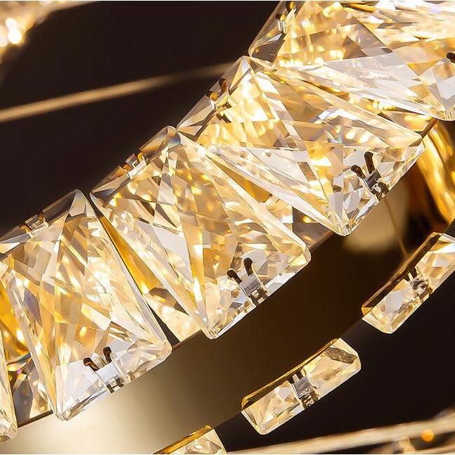 Modern Multi Gold Donuts Shape Crystal Chandelier Ring Round Light Fixture for Foyer Staircase/ Living Room/ Bar/ Hotel Lobby/ Entryway/ LOFT - view 10