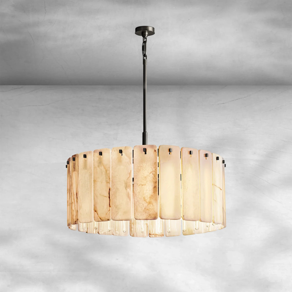 Calame Alabaster Round Chandelier 36"