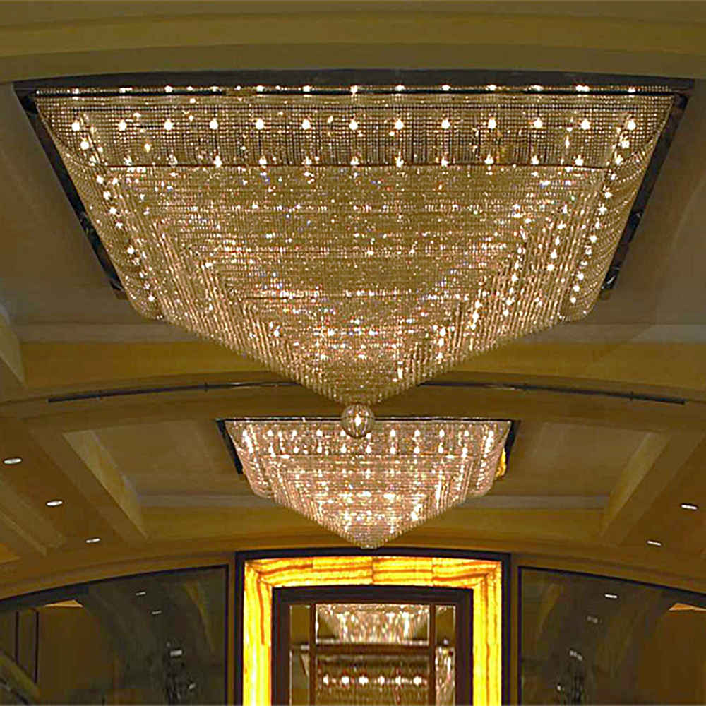 7 layes square crystal chandeliers, K9 crystal - view 2