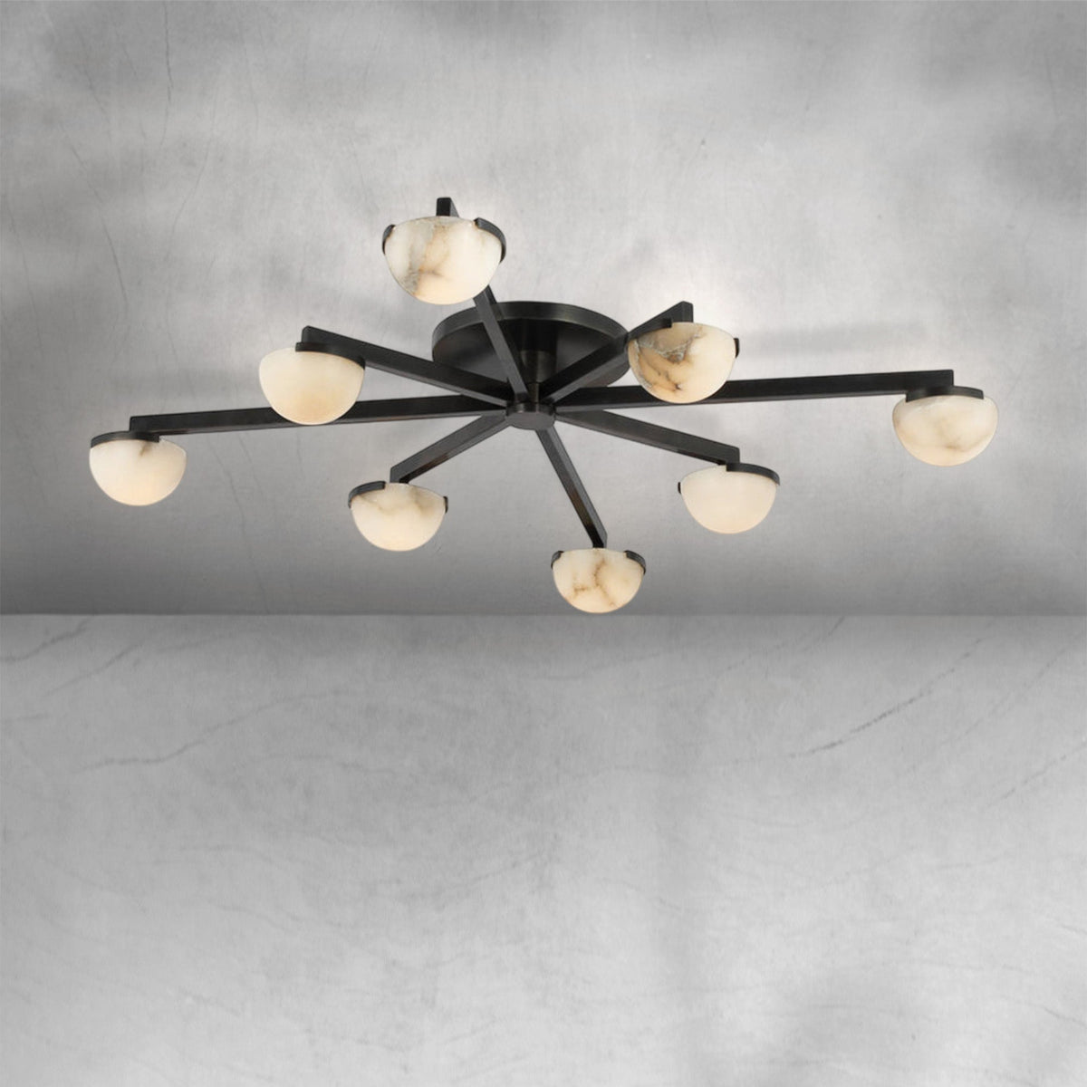 Padra Alabaster Large Staggered Arm Flush Mount - view 2