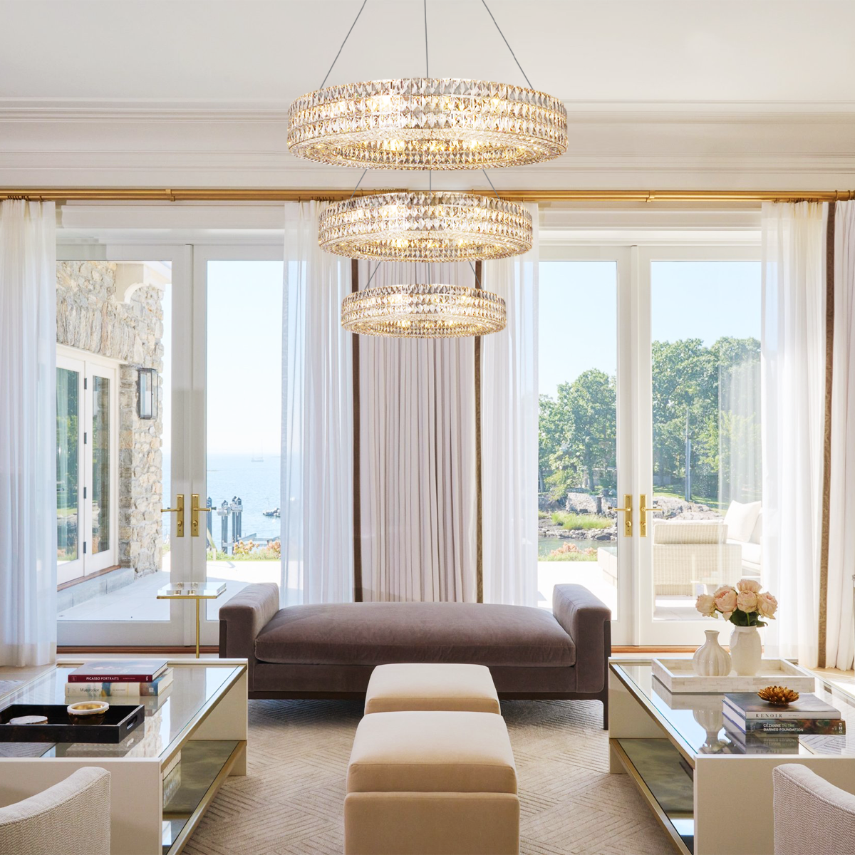 Aster Halo Crystal Multi-Tier Ring Chandelier - view 4