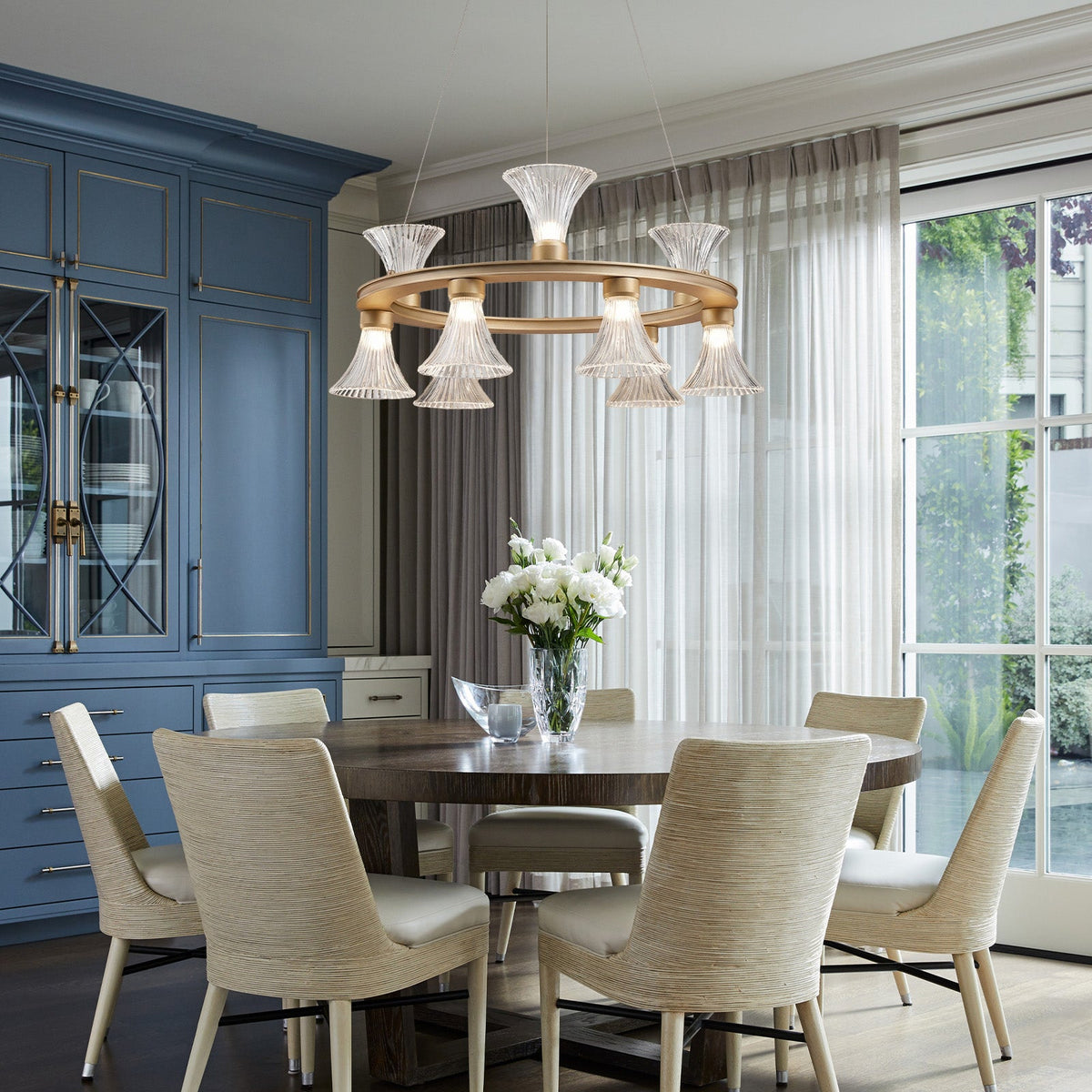 Aria Glass Round Chandelier 25.2"D - view 3