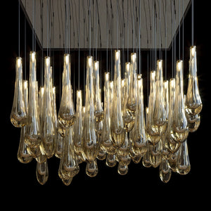 Aurelia Amber Teardrop Rain Glass Chandelier - view 2