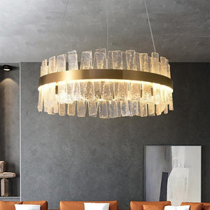 Ariano Long Crystal Round Golden Lamp Body Modern Chandelier - view 4