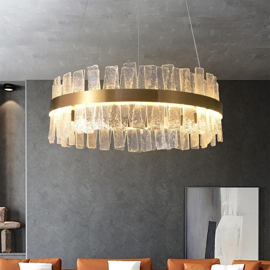 Ariano Long Crystal Round Golden Lamp Body Modern Chandelier - view 4