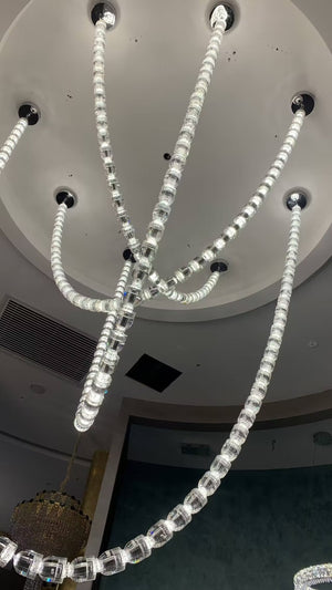 Modern Crystal Bullet  Necklace Chain Chandelier for Living Room/Staircase/Foyer/Hotel/Restaurant - view 4