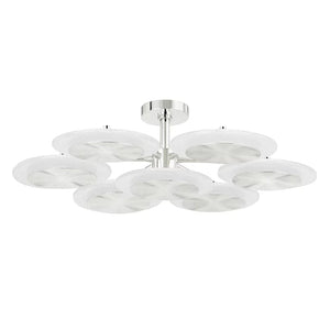 Ovo Ice Glass Round Chandelier 37.75"