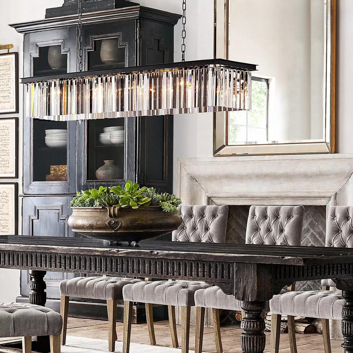 Riel Rectangular Chandelier 59" - view 11