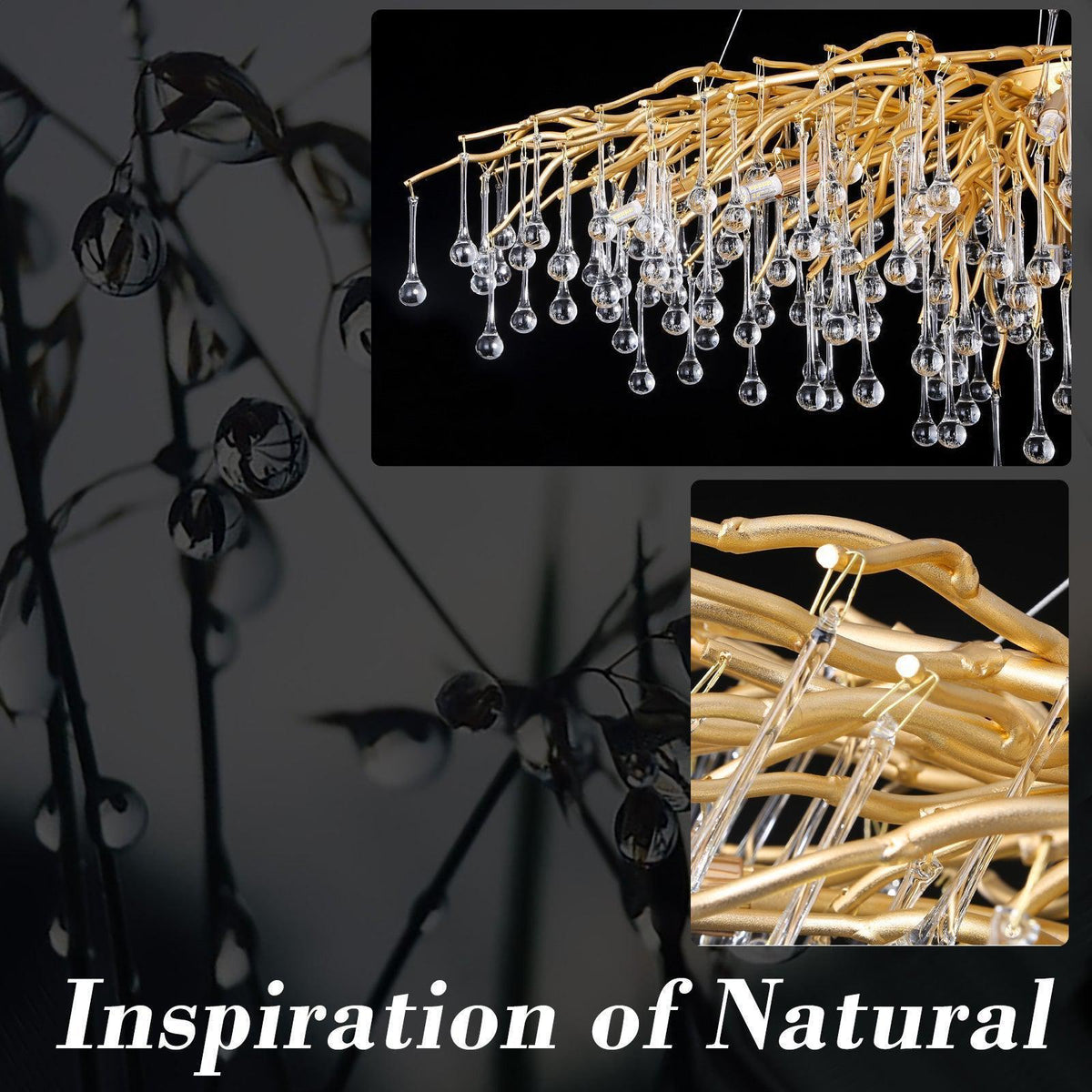 Doris Rain Branch Chandelier 23.5"D Gold - view 8