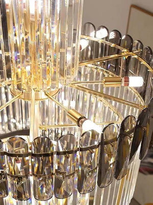 Luxury Extra Large Foyer Spiral Staircase Chandelier Long Crystal Ceiling Light Fixture For Living Room Hall Entrance - view 10
