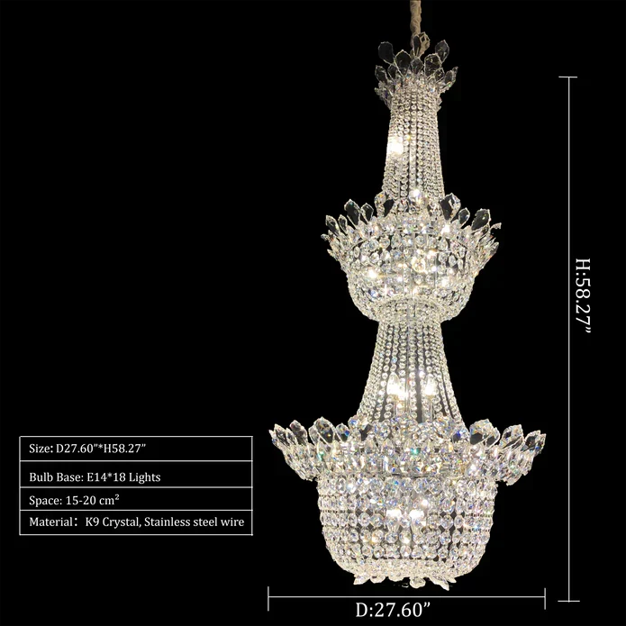 Luxury Empire Branch Crystal Chandelier Pendant Light for Entryway and Foyer - view 9