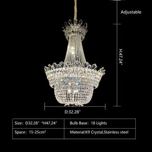 Luxury Empire Branch Crystal Chandelier Pendant Light for Entryway and Foyer - view 8