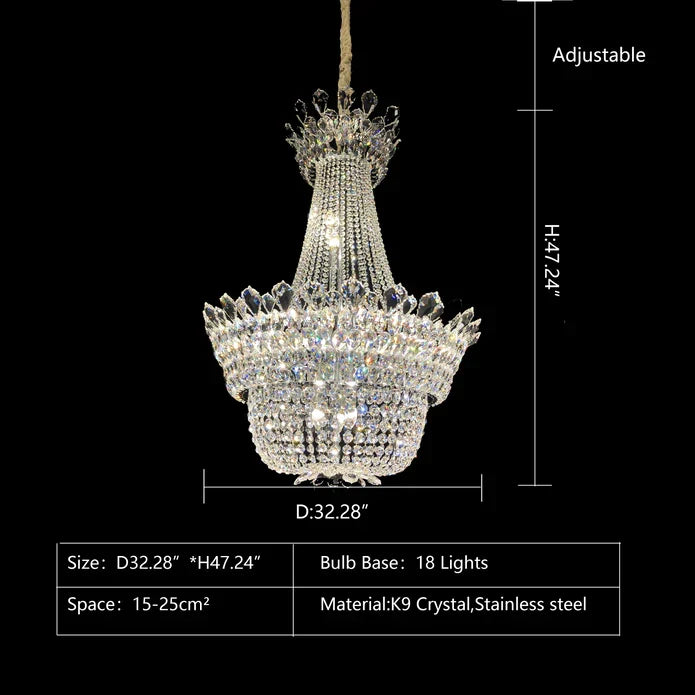 Luxury Empire Branch Crystal Chandelier Pendant Light for Entryway and Foyer - view 8