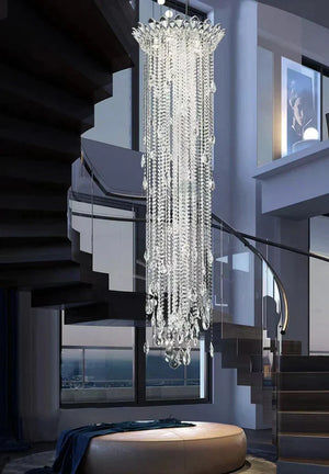 Extra Large Light Luxury Stairwell Crystal Tassel Chandelier for Staircase/High Floor Hall/Loft - view 4