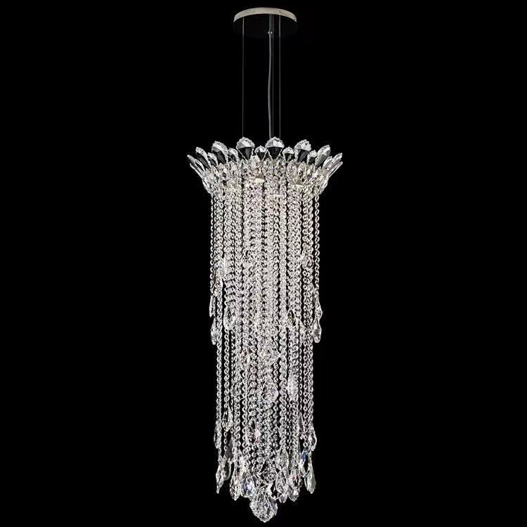 Extra Large Light Luxury Stairwell Crystal Tassel Chandelier for Staircase/High Floor Hall/Loft - view 2